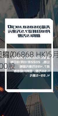 天福(06868.HK)5月7
回购2000股